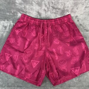 Nike Shorts Sportswear Woven Flow Mens Size L  Beach Pattern Pink FJ1652 653